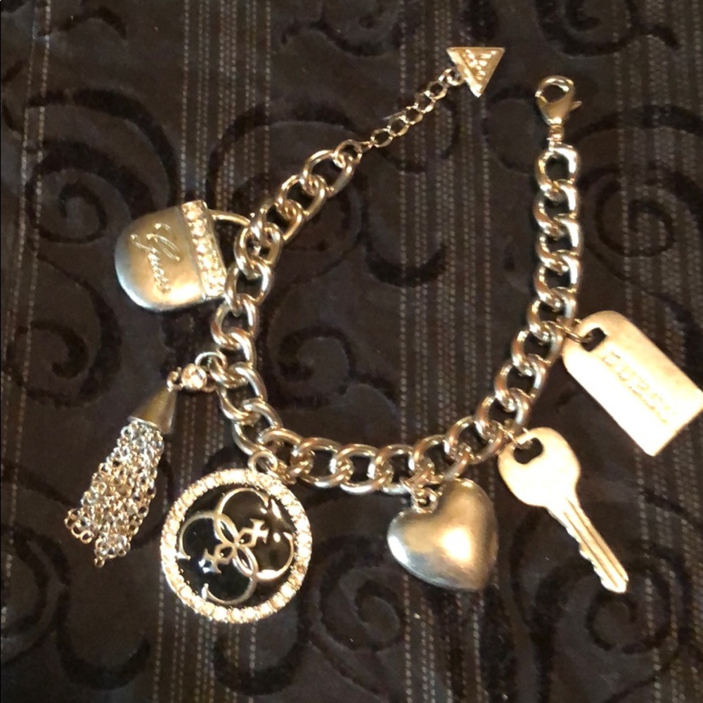 Guess silver charm bracelet
